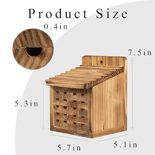 BalterFF Bee Houses for The Garden Insect Bee Hotel Carpenter Wood Bee House of Outside Box - Image 3