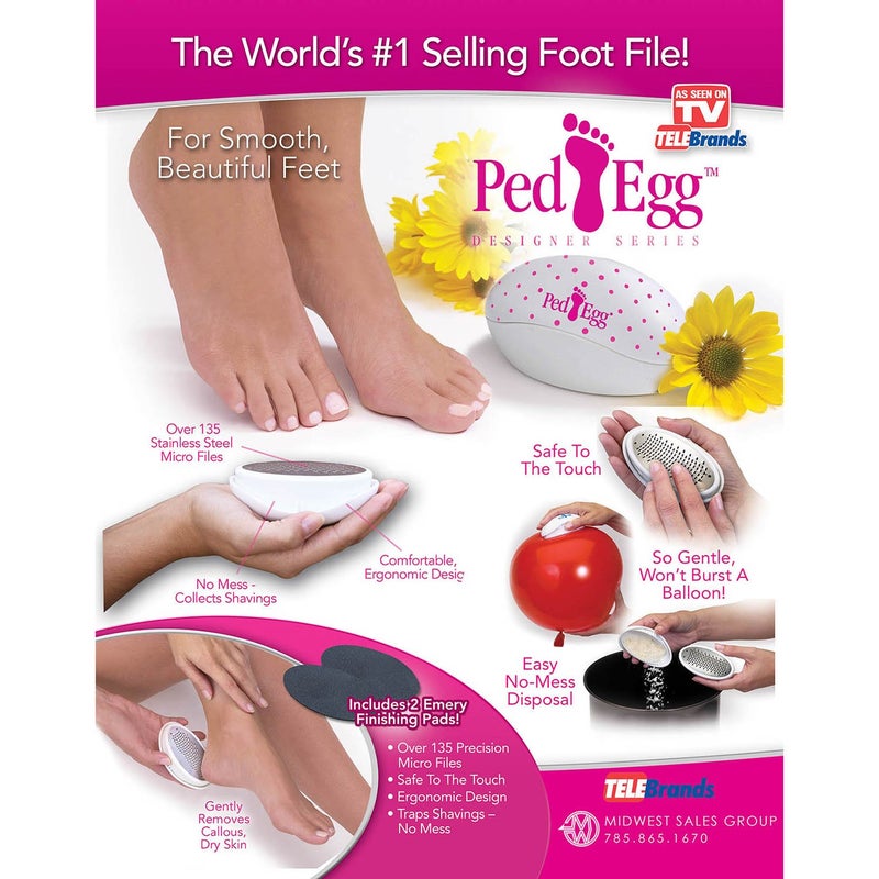Telebrands Ped Egg Pedicure Foot File, Colors may vary - Image 2