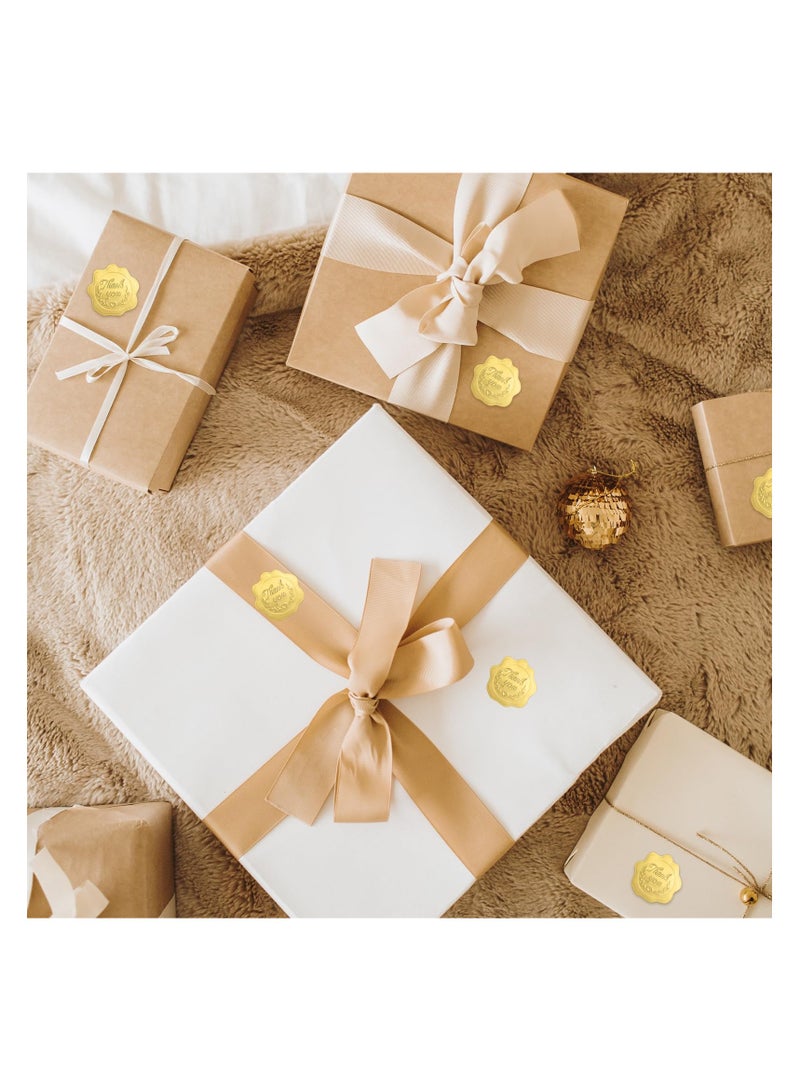 SYOSI Gold Embossed Stickers for Envelopes | Self-Adhesive Embossed Seals for Wedding, Festive Letters, and Invitations | Luxurious Gold Embossed Stickers Design (300 pcs) - Image 5