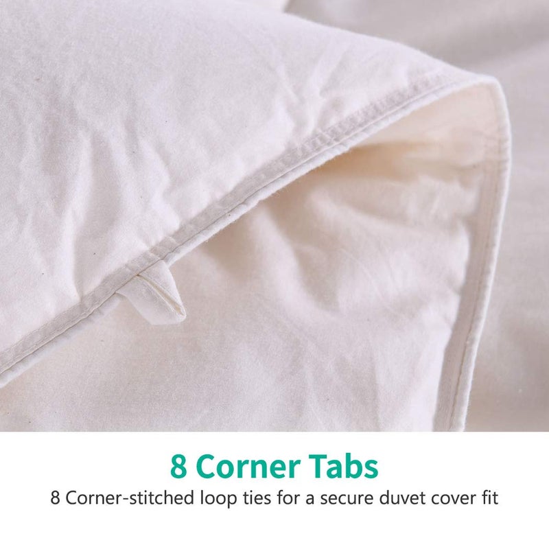 APSMILE Oversized King Luxury Organic Cotton All Season Down Feather Fibers Comforter, High Fill-Power Medium Warmth Duvet Insert (120x98, Ivory White) - Image 5