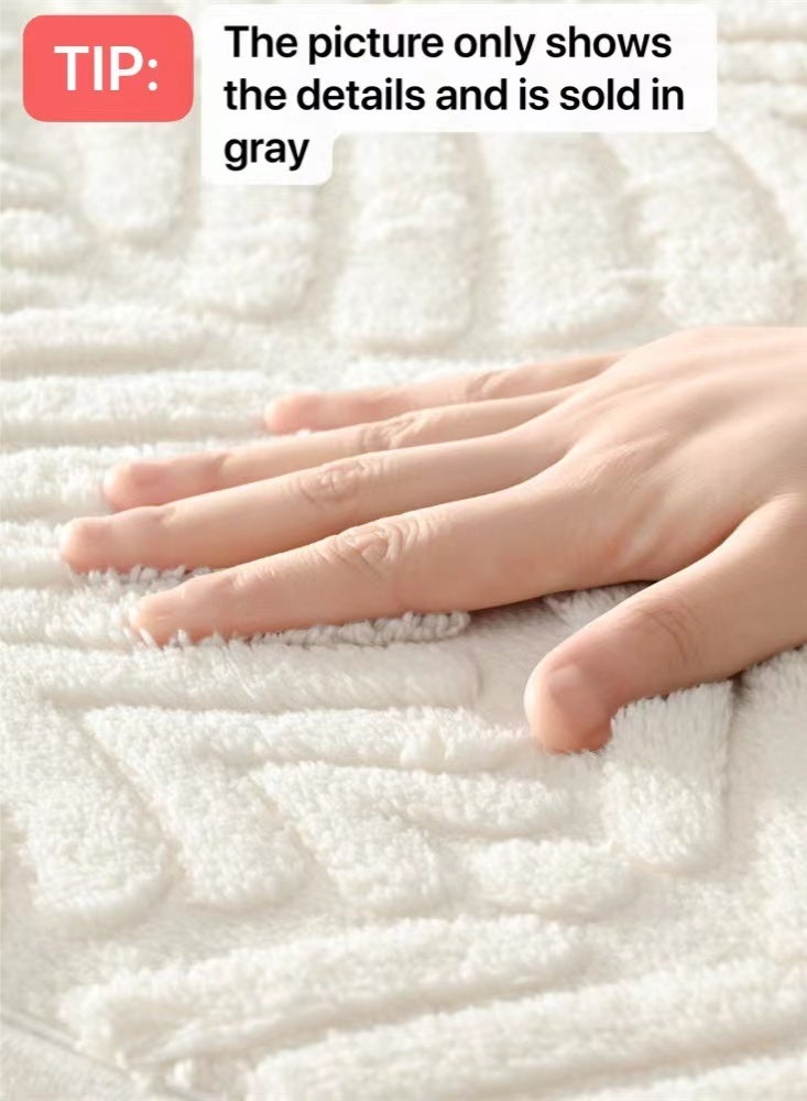 Kutis 2-Pieces Non-Slip Bath Mats, Bathroom Mats Quick-Drying, Highly Absorbent Mat For Tub, Toilet And Bathroom Floors Polyester Gray 80x50cm And 50x40cmgre - Image 2