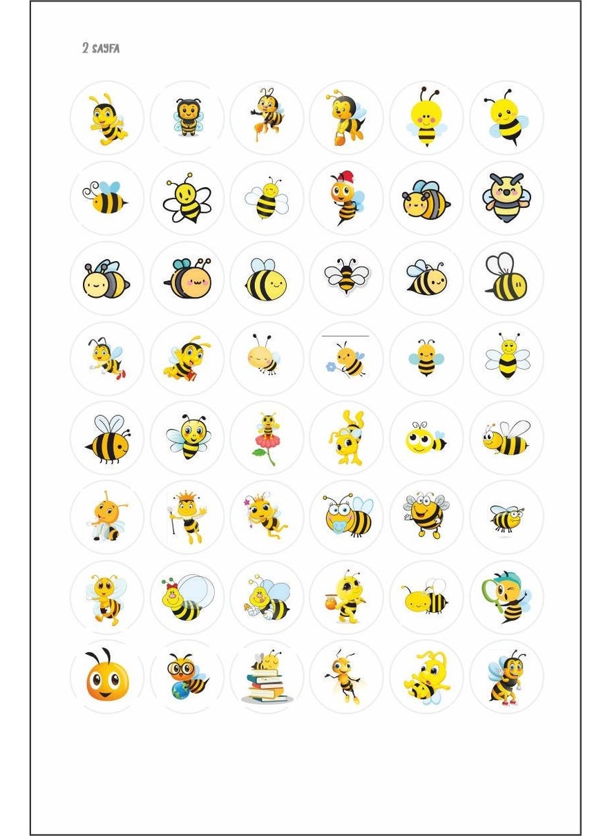 HSN Bee Figured Label 96 Pieces 3 x 3 cm  - Image 3