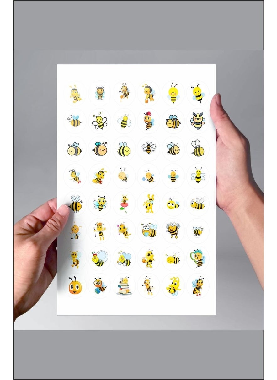 HSN Bee Figured Label 96 Pieces 3 x 3 cm  - Image 5