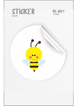 HSN Bee Figured Label 96 Pieces 3 x 3 cm  - Image 2