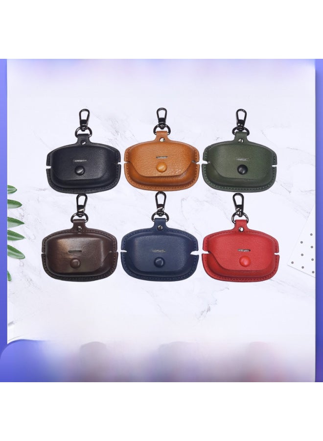 Applicable SONY-XM4 Bluetooth Wireless Headset Protective Cover Leather Pattern Pu Protective Cover Solid Color Shell-Color:Red-Model:For SonyWf-1000xm4  - Image 2
