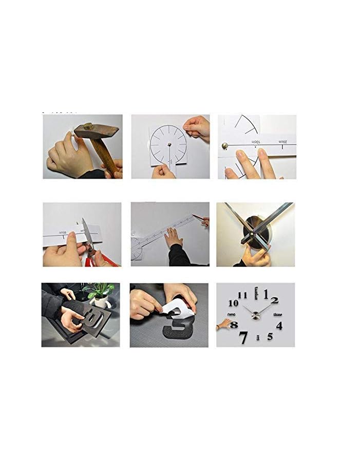 Raxoom Diy Quartz 3d Wall Clock Acrylic Sticker Letters And Number Wall Clock - Gold - Image 3