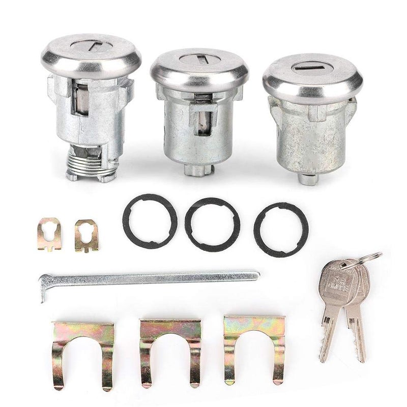 EVGATSAUTO Door Trunk Key, Door Lock Cylinder Cutlass Doors/Trunk Cutlass Lock Locks Set Door Trunk Key Kit 654394765282 Replacement - Image 1