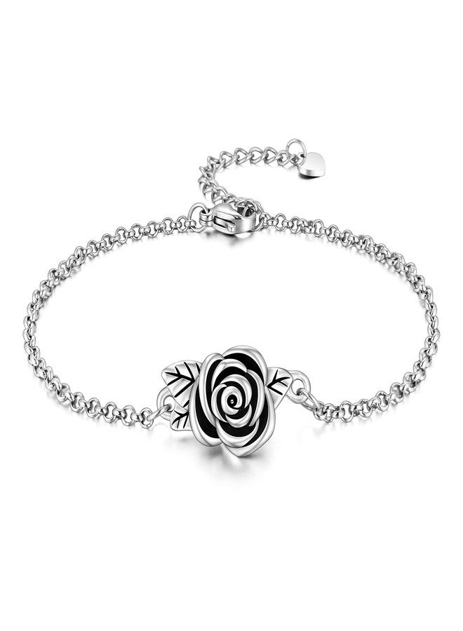 XIUDA Urn Bracelet for Ashes Rose Ashes Bracelet for Women Cremation Bracelet Ashes Holder Bangle Link Chain - Image 1