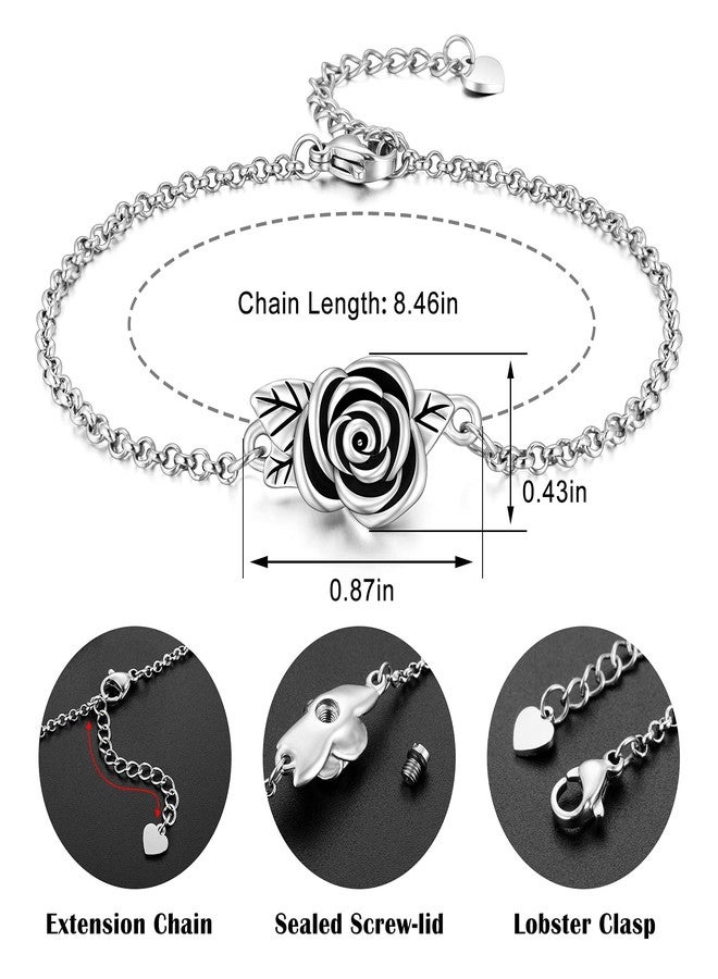 XIUDA Urn Bracelet for Ashes Rose Ashes Bracelet for Women Cremation Bracelet Ashes Holder Bangle Link Chain - Image 2