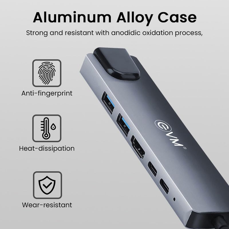 EVM 8-in-1 TypeC Docking Station with 100MB/s Ethernet Port, 4K HDMI,1xUSB 3.0, 1xUSB 2.0 & TypeC 3.0 with PD Charging, SD & MicroSD Slot, for All Type C Devices, 3 Yrs Warranty ( Multiport 8-in-1) - Image 4