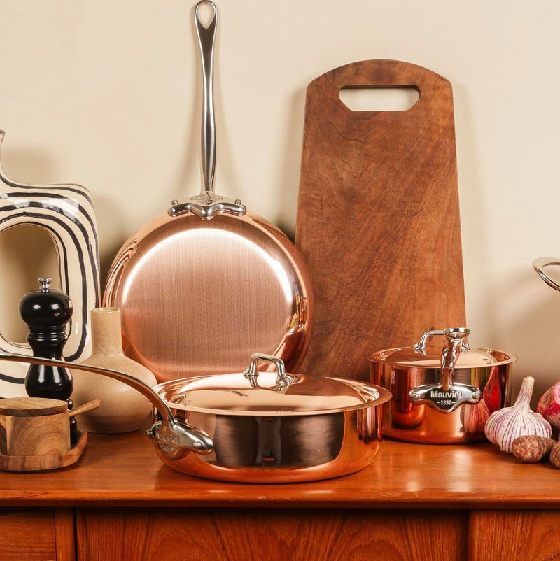 Mauviel M'Heritage 150 S 1.5mm Polished Copper & Stainless Steel Roasting Pan With Rack, And Cast Stainless Steel Handles, 15.7 x 11.8-in, Made In France - Image 2