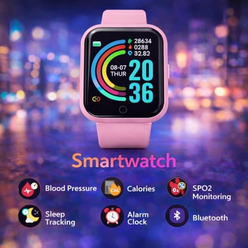 MARVIK M I D116 Fitness Band Smart Watch for Men, Women, Boys, Girls, Kids, Single Touch Interface, IP68 Waterproof with Daily Activity Tracker, Heart Rate Sensor, Watch for Android and iOS Phones - Pink - Image 2