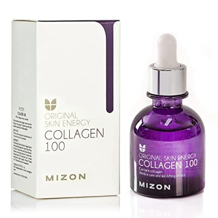 MIZON Collagen 100 Korean Ampoule with Concentrated Marine Collagen Elasticity Booster Serum Peptides Deep Hydration (1.01 fl. oz) - Image 1