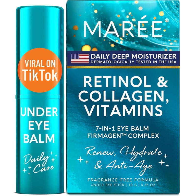 MAREE Under Eye Balm Stick with Retinol Ceramide Complex Facial Moisturizer for Dark Circles Wrinkles Under Eye Brightener Stick Anti Wrinkle Hydrating Face Skincare