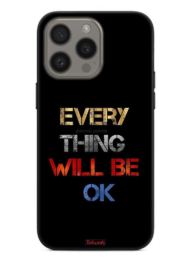 Tolwak Apple iPhone 15 Pro Protective Case Cover Everything Will Be Ok - Image 2
