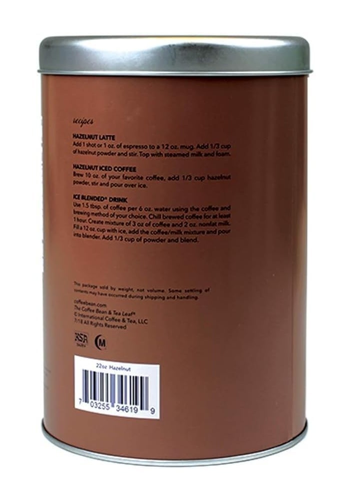 Coffee Bean & Tea Leaf Deluxe Hazelnut Powdered Creamer - 22oz Tin for Coffee, Lattes, and Baking - Image 5