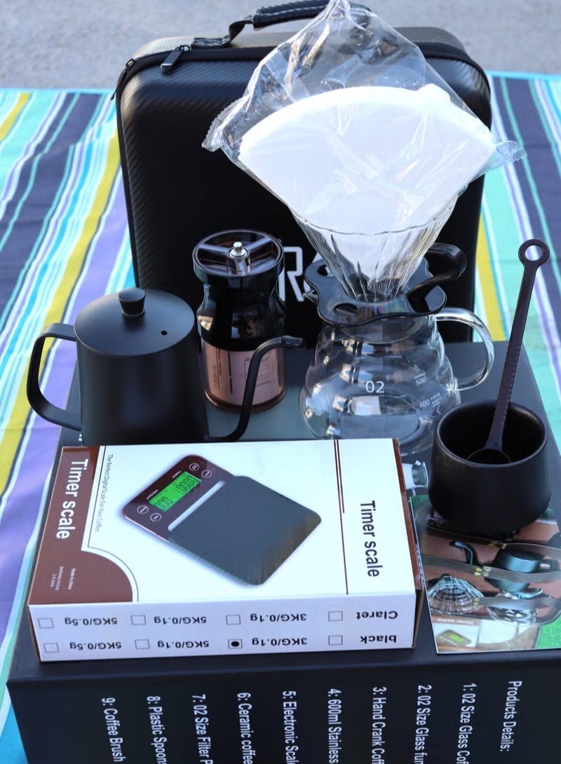 Captaintech Coffee Set V60 Arabic Barista Coffee Bag set of 9 pcs V60 set - Image 3
