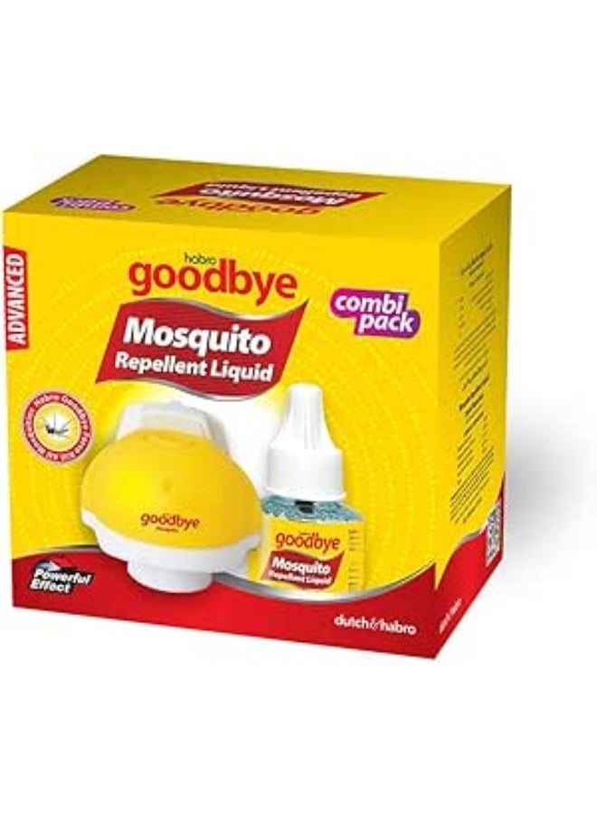 Habro Goodbye Mosquito Repellent Liquid Combi Pack (Plugin Machine + Liquid Refill) Long-Lasting Powerful Anti-Mosquito Insect Vaporizer For Home & Bedroom 1-Pack - Image 1