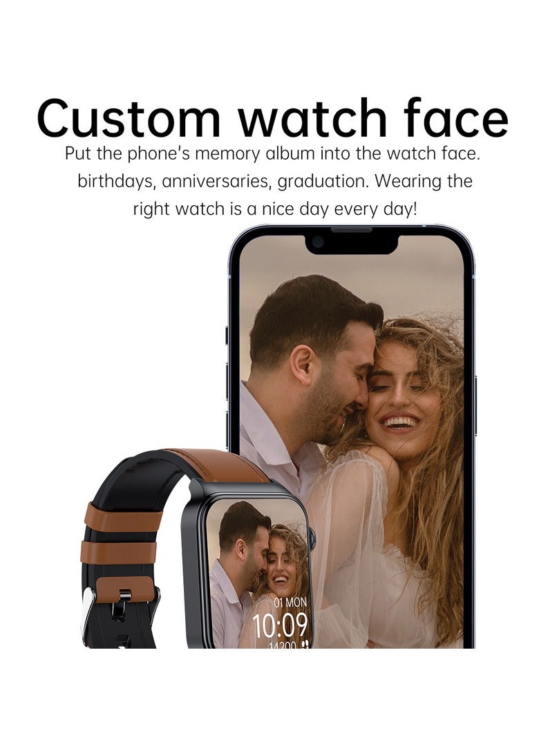 AROAQ Smart Watch, Fitness Tracker With Heart Rate Monitor, Red Silicon ECG Multifunctional Smart Watch, Waterproof Activity Tracker For Android And Ios Phones - Image 2