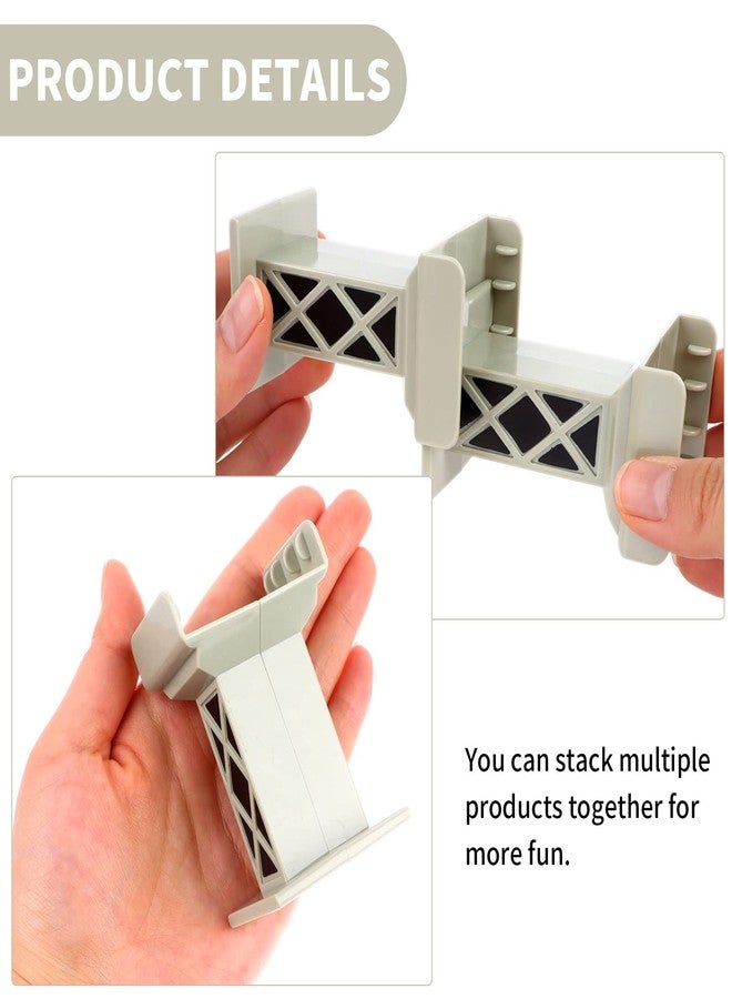 Ioffersuper 6 Pcs Train Bridge Pier Track Railway Accessories Multi Level Support Risers High Level Blocks Compatible All Major Brands, Grey Upgraded Version - Image 3