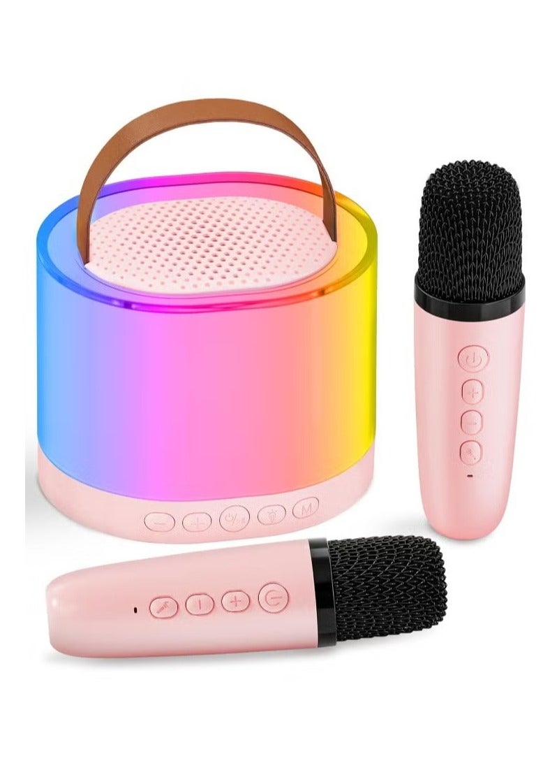 آلة كاريوكي صغيرة للأطفال، هدايا فريدة للفتيات والأولاد مع مصباح ملون، ألعاب كاريوكي للأطفال مع ميكروفونين لاسلكيين، ألعاب للفتيات في سن 4، 5، 6، 7، 8، 9، 10، 12 سنة + حفلة عيد ميلاد - Image 1