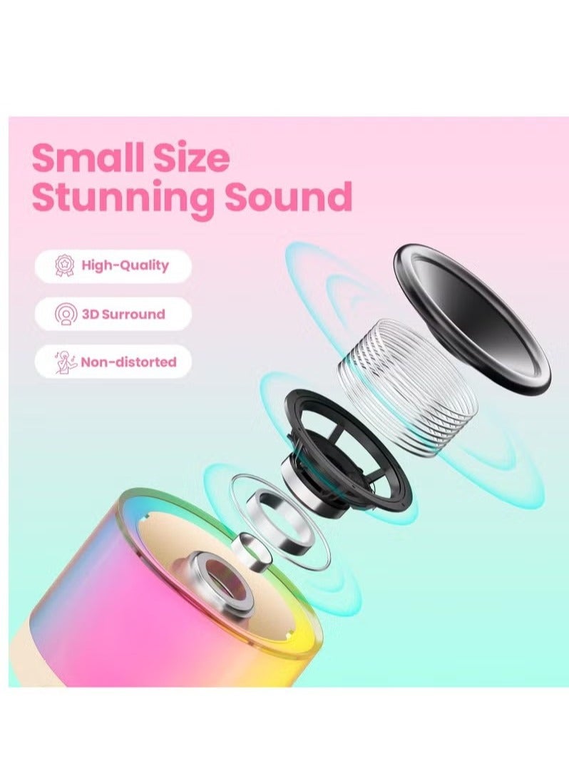 آلة كاريوكي صغيرة للأطفال، هدايا فريدة للفتيات والأولاد مع مصباح ملون، ألعاب كاريوكي للأطفال مع ميكروفونين لاسلكيين، ألعاب للفتيات في سن 4، 5، 6، 7، 8، 9، 10، 12 سنة + حفلة عيد ميلاد - Image 3