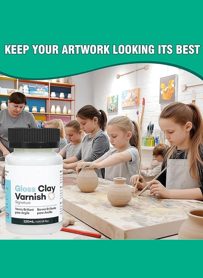 Mont Marte Clay Varnish for Air-Dry Clay, Ceramics, Wood, Oil Paintings(60ml+120ml) - Image 2