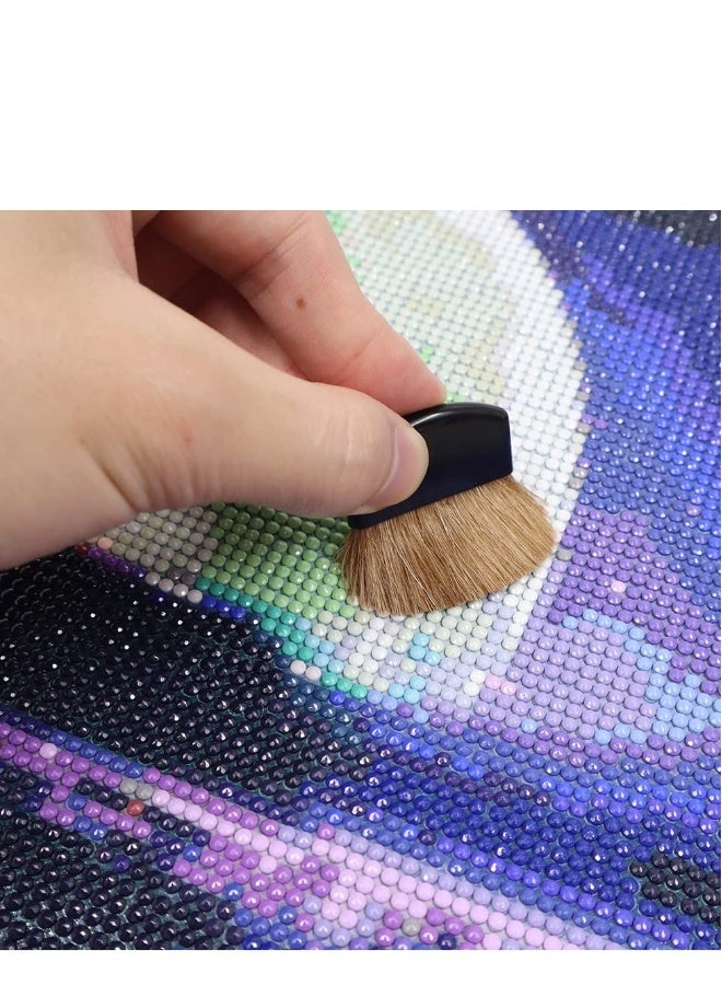 Generic Diamond Painting Brush Tools 10 pcs - Soft Anti-Shedding Bristles Hair Wood short  Handle Paint Brush Set for Acrylic Watercolor Oil Painting, Diamond Sweep, Gesso - Image 4