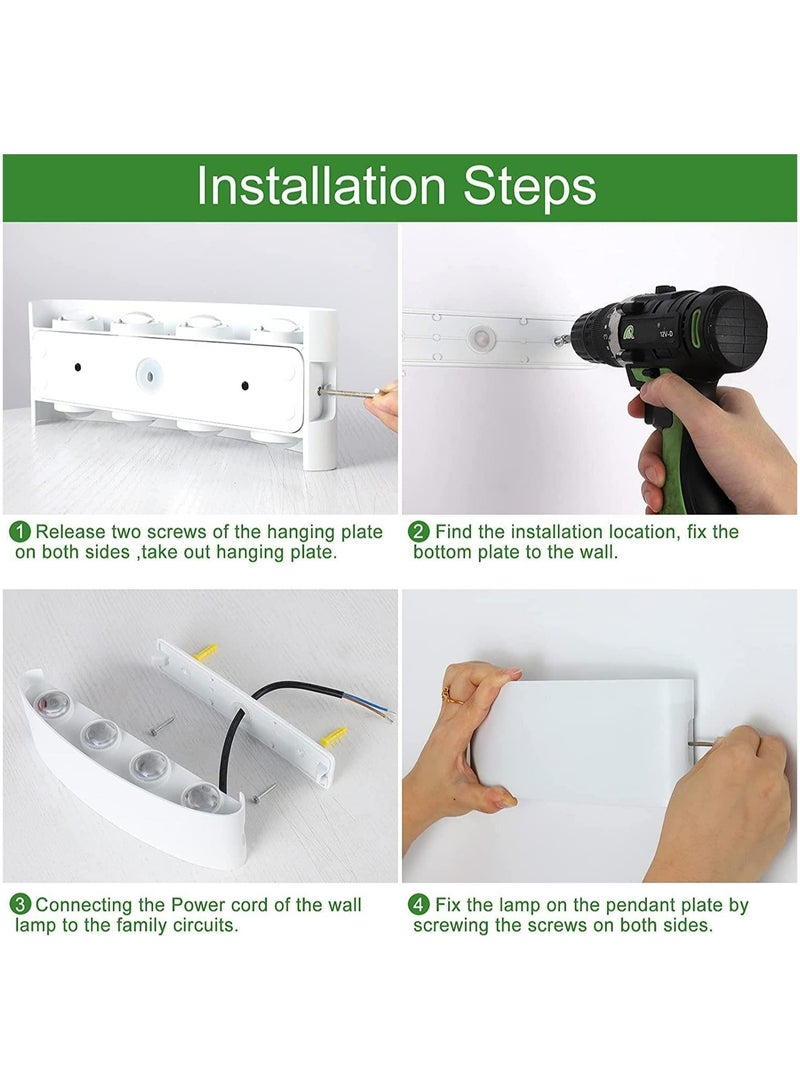 HUA QIANG WANG Modern LED Outdoor Wall Light 8.7 Inch, 8W Warm White 3000K, AC 85-265V,IP65 Waterproof Up and Down Aluminium Wall Lamp - Image 3