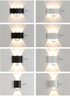HUA QIANG WANG Modern LED Outdoor Wall Light 8.7 Inch, 8W Warm White 3000K, AC 85-265V,IP65 Waterproof Up and Down Aluminium Wall Lamp  - Image 5