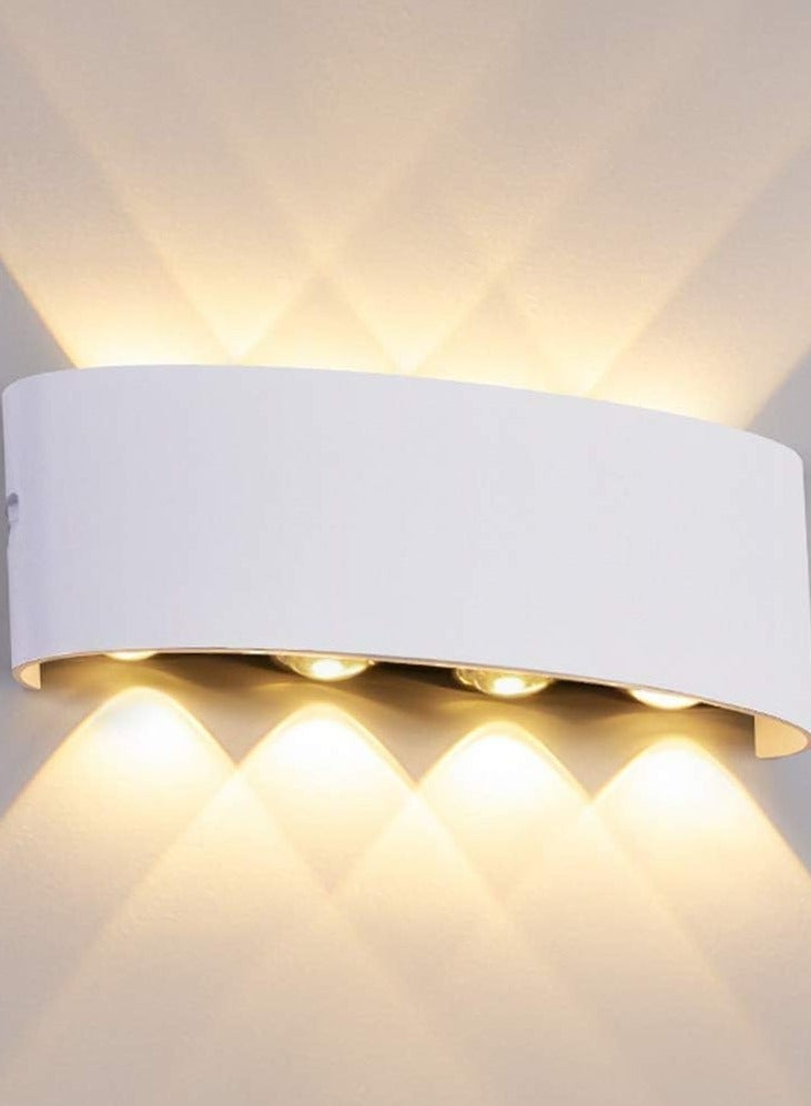 HUA QIANG WANG Modern LED Outdoor Wall Light 8.7 Inch, 8W Warm White 3000K, AC 85-265V,IP65 Waterproof Up and Down Aluminium Wall Lamp - Image 1
