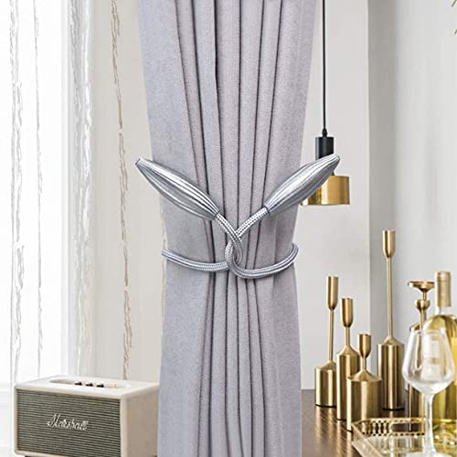 Gokich Gokich Polyester Blend Curtain Holder TiebackAlloy Curtain TiebackDrape Tie Backs Decorative Unique Design 2 Pcs Silver 