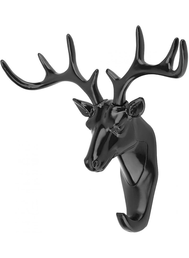 3Pcs Deer Head Wall Hook, Heavy Duty Adhesive Mount Animal Head Hanger for Coats, Hats, Keys Towels, Rustic Home Decor for Entryway, Bathroom, Bedroom, and Hallway Organization - Image 1