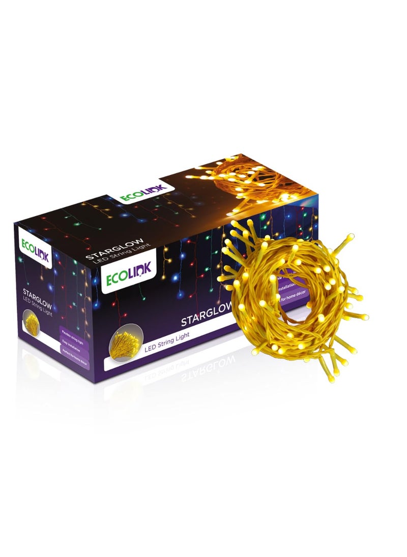 ECOLINK EcoLink StarGlow 9 Meter 48 LED Diwali String Light Decorative LED String Light for Home Decoration Plug Play Ladi Light for Indoor Outdoor Decorations Warm White Pack of 1  - Image 1
