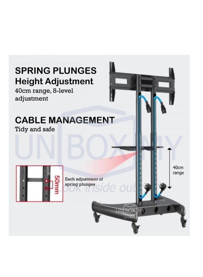 NB North Bayou AVA1500 60 1P Height Adjustable TV Cart for 32 75 Inch Screens - Image 3