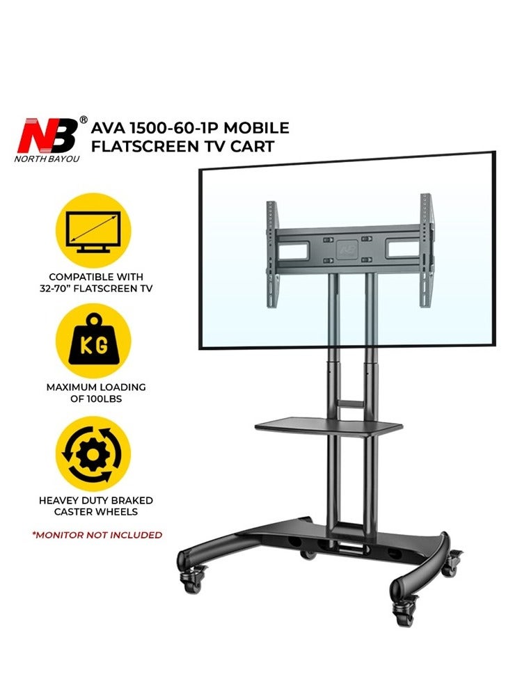NB North Bayou AVA1500 60 1P Height Adjustable TV Cart for 32 75 Inch Screens - Image 5