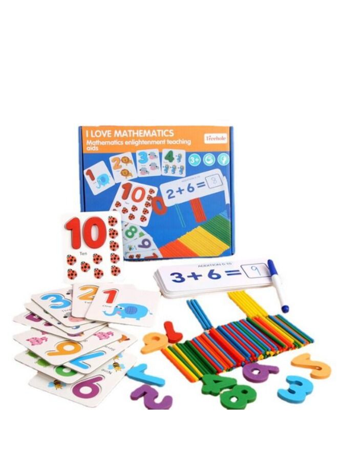 Treehole 152Pcs Colorful Counting Stick Calculation Math Educational Toy, Foam Number Blocks and Calculation Cards, Learning Materials Preschool Teaching Tools Gift for Toddlers Kids - Image 2