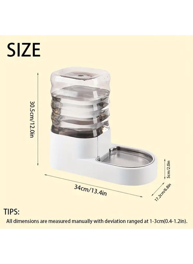 White Plastic Pet Water Dispenser Large Capacity Automatic Drinking Bowl Filter - Image 2