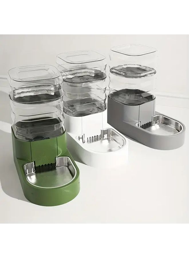 White Plastic Pet Water Dispenser Large Capacity Automatic Drinking Bowl Filter - Image 1