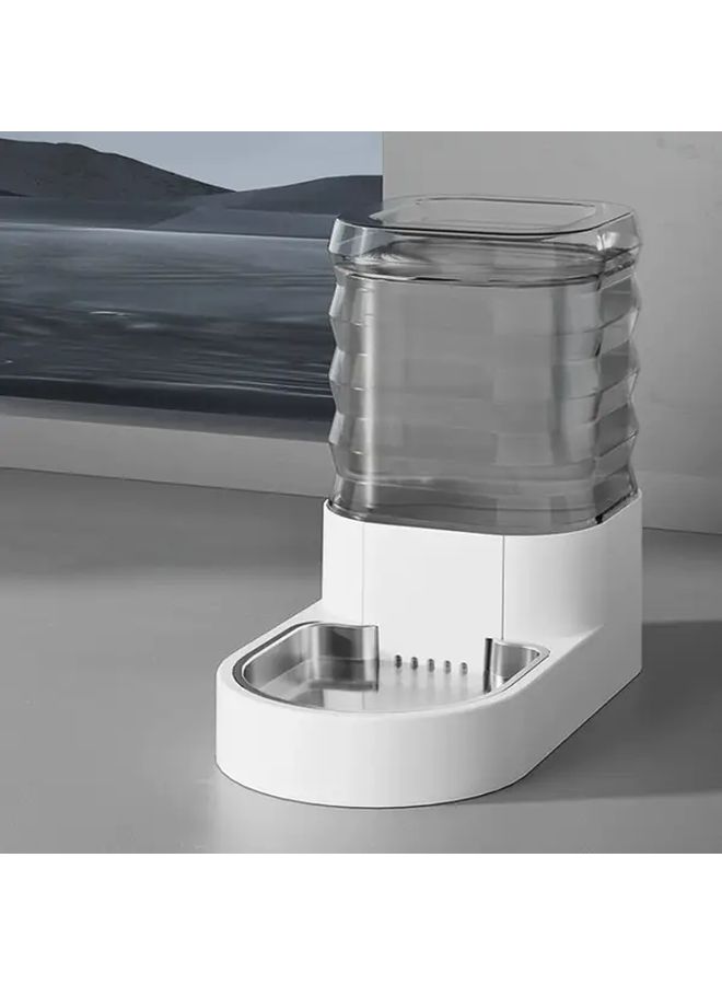 White Plastic Pet Water Dispenser Large Capacity Automatic Drinking Bowl Filter - Image 3
