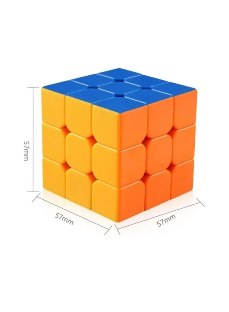 مكعب 3x3 مع سلسلة مفاتيح صغيرة - لعبة ألغاز تعليمية للأطفال والكبار | مكعب دوران سلس وسريع - Image 2