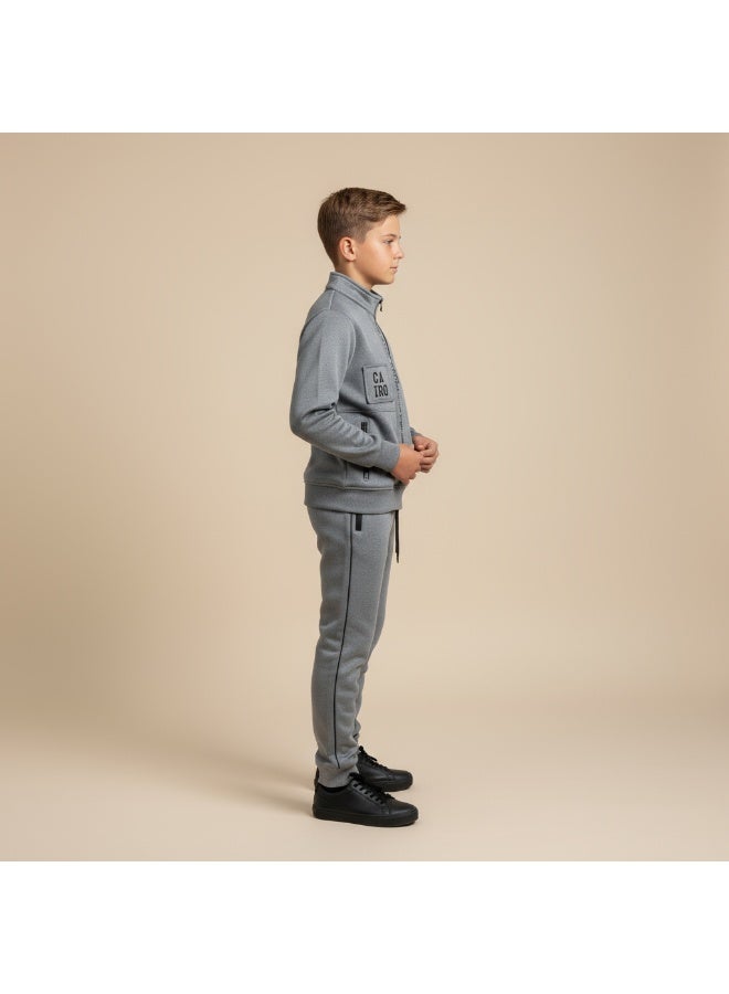 سيزار ترنج أولادي شتوي ببطانة قطيفة من الداخل ومزود بسوسستة أمامية وطباعات - Image 3