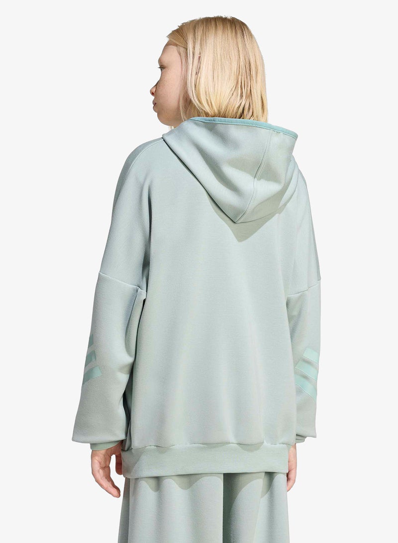 Adidas Youth 3 Stripe Ribbed Cuff Hoodie - Image 2