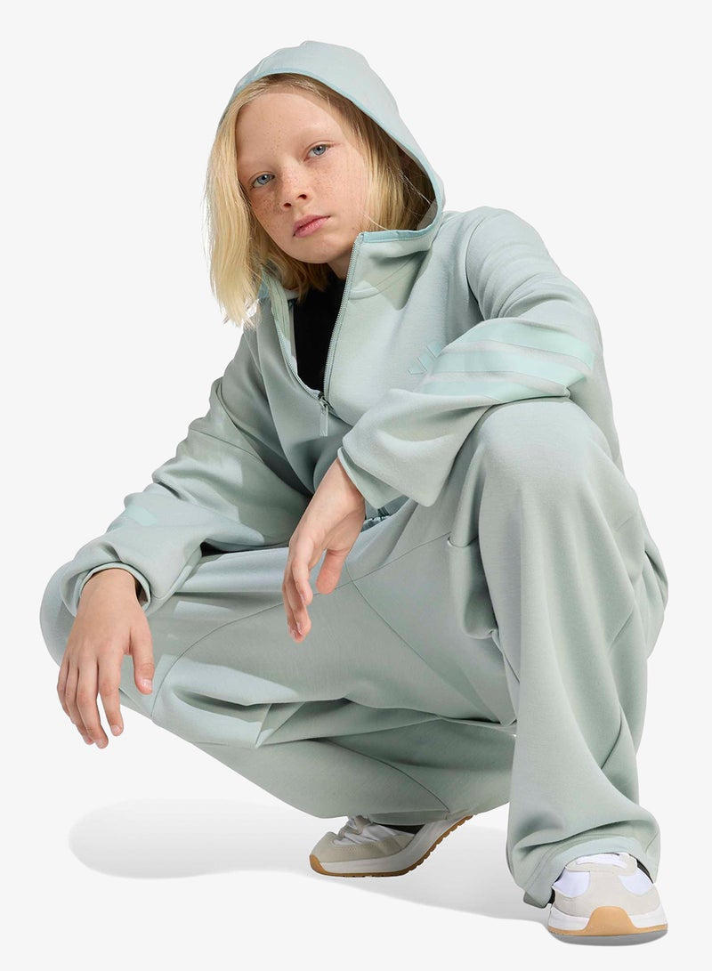 Adidas Youth 3 Stripe Ribbed Cuff Hoodie - Image 5