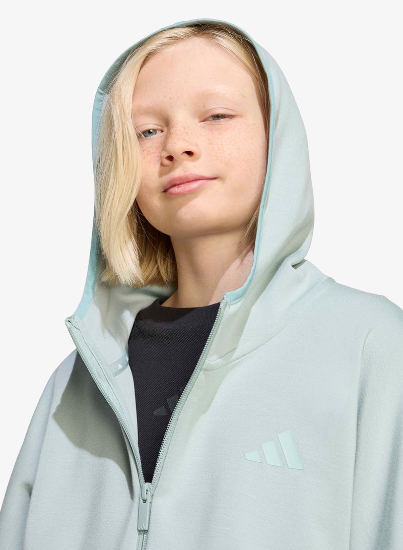 Adidas Youth 3 Stripe Ribbed Cuff Hoodie - Image 3