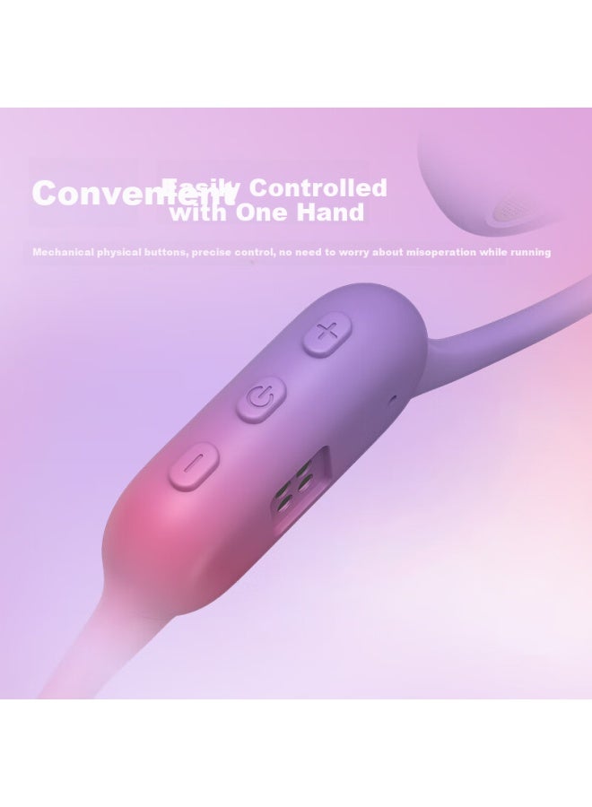 Langston Lanston Airwave Pro Bluetooth Earphones Wireless Bone Conduction Concept For Sports Running Cycling Non-in-ear Suitable For Apple Huawei Xia I Phones Aurora Purple - Image 4
