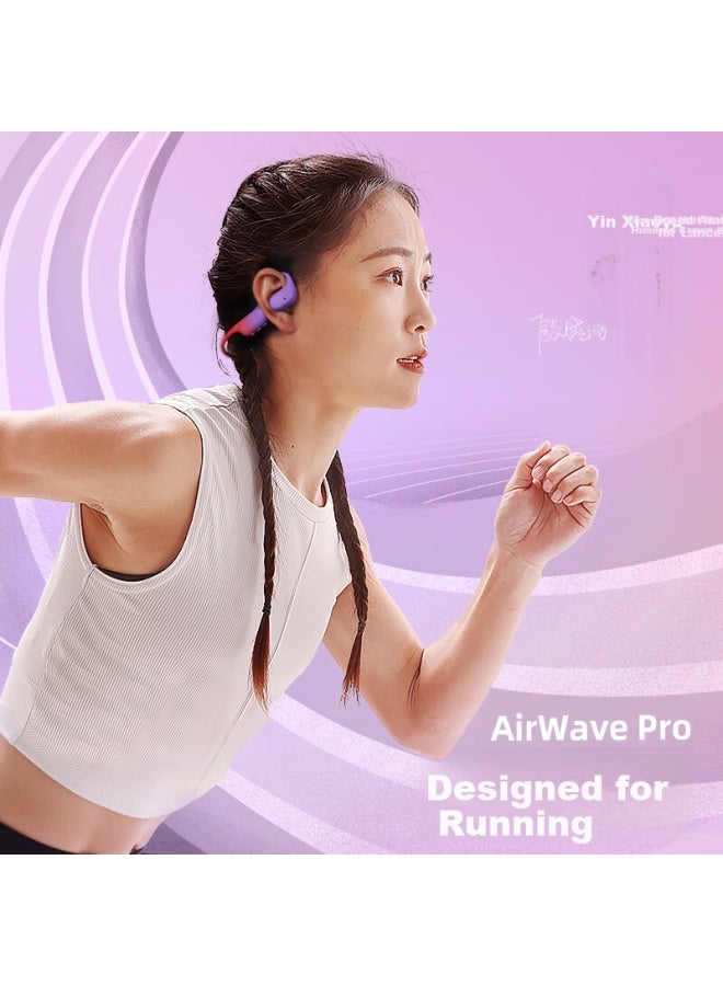 Langston Lanston Airwave Pro Bluetooth Earphones Wireless Bone Conduction Concept For Sports Running Cycling Non-in-ear Suitable For Apple Huawei Xia I Phones Aurora Purple - Image 3