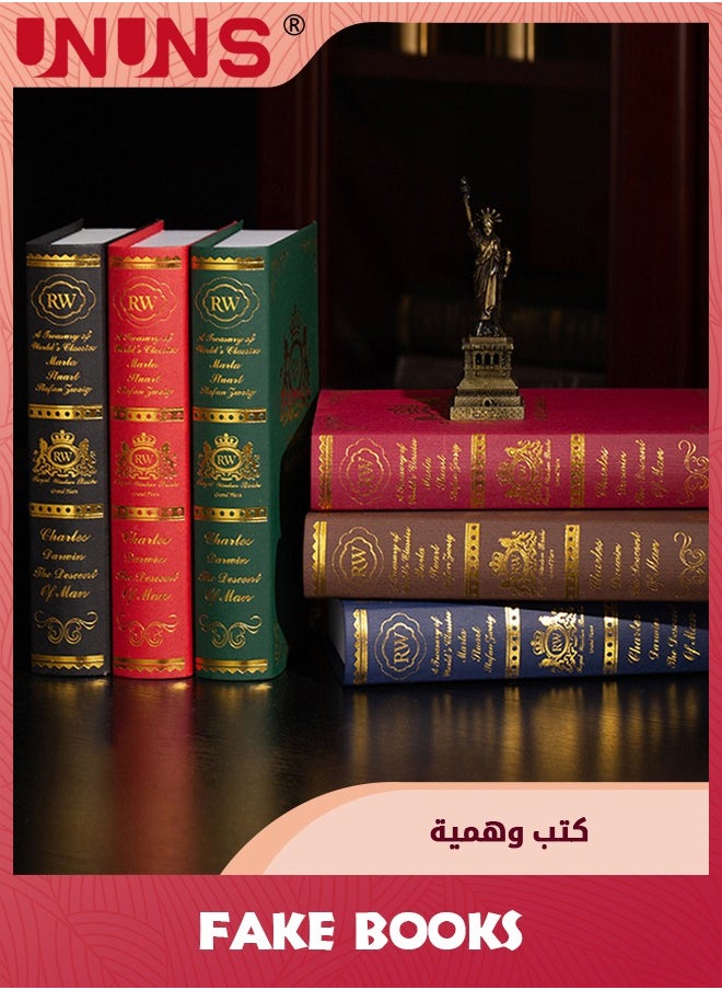 UNUNS 12 Pcs Fake Book,Vintage Storage Book Packaging Study Book Ornaments For Home decor,Antique Classic Decorative False Book  - Image 3