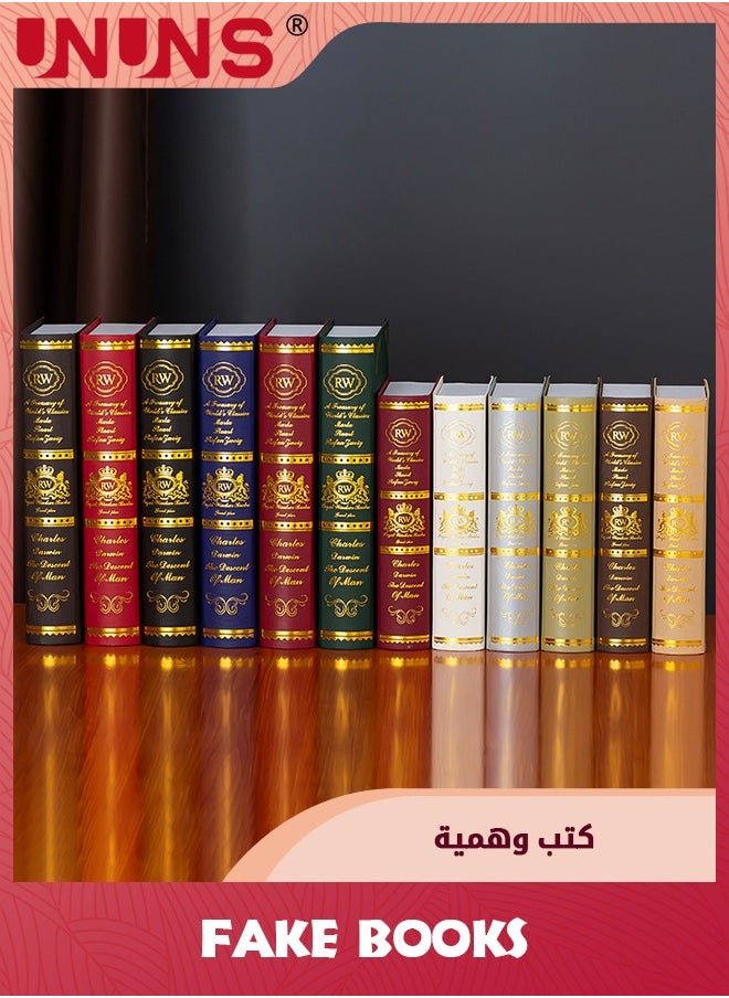 UNUNS 12 Pcs Fake Book,Vintage Storage Book Packaging Study Book Ornaments For Home decor,Antique Classic Decorative False Book  - Image 5