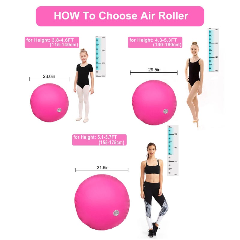 AWSUM Gymnastics Tumbling Equipment Barrel Inflatable Air Roller Thicken Octagon Mat back Handspring Trainer for Cheerleading Training Home Use, Without pump - Image 2